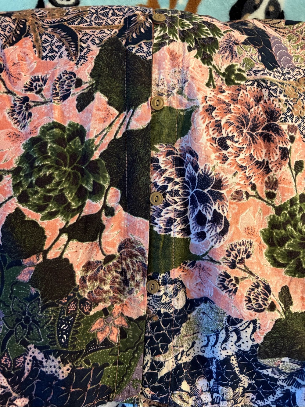 Floral Ruffled Front Top - Pink & Green - Picture 5 of 5